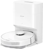 Dreame D10 Plus robot vacuum with its auto-empty base