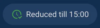 Tag: Reduced till 15:00